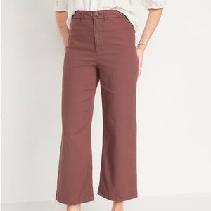 Mauve wide leg crop pants